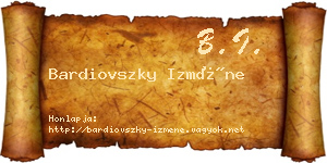 Bardiovszky Izméne névjegykártya